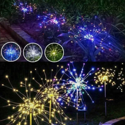 For 200 LED Solar Firework Light Fairy Outdoor Waterproof Path Garden Lamp Decor - Image 1 of 4