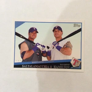 2009 Topps #201 Classic Combos Texas Rangers Saltamacchia Hamilton - Bild 1 von 2