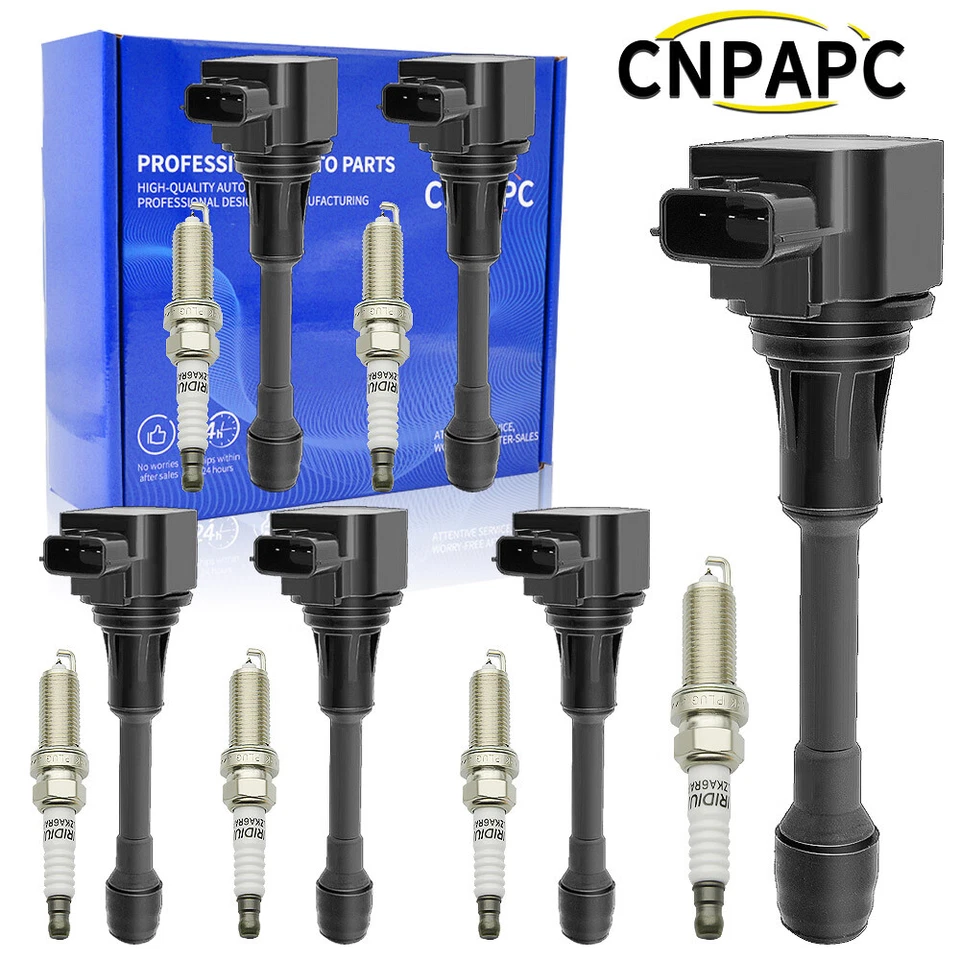 6 bobinas de encendido y bujía para Nissan Máxima Murano Pathfinder Infiniti UF550 Foto 1 de 4
