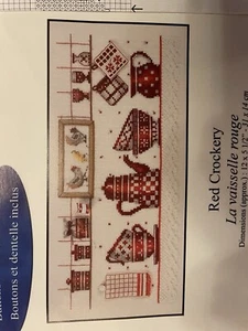 DMC Red Crockery Cross Stitch Set Unused - Picture 1 of 2