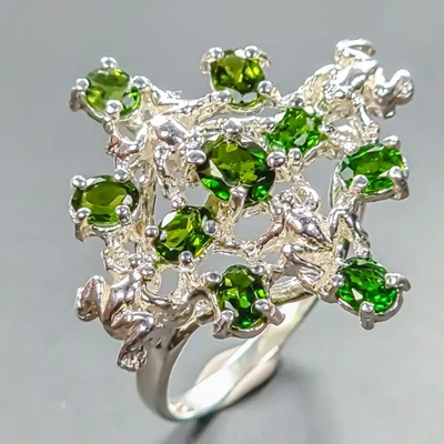 珠宝天然镀铬透视戒指 925 纯银 9 码 /R444287 — 第 1/4 张图片