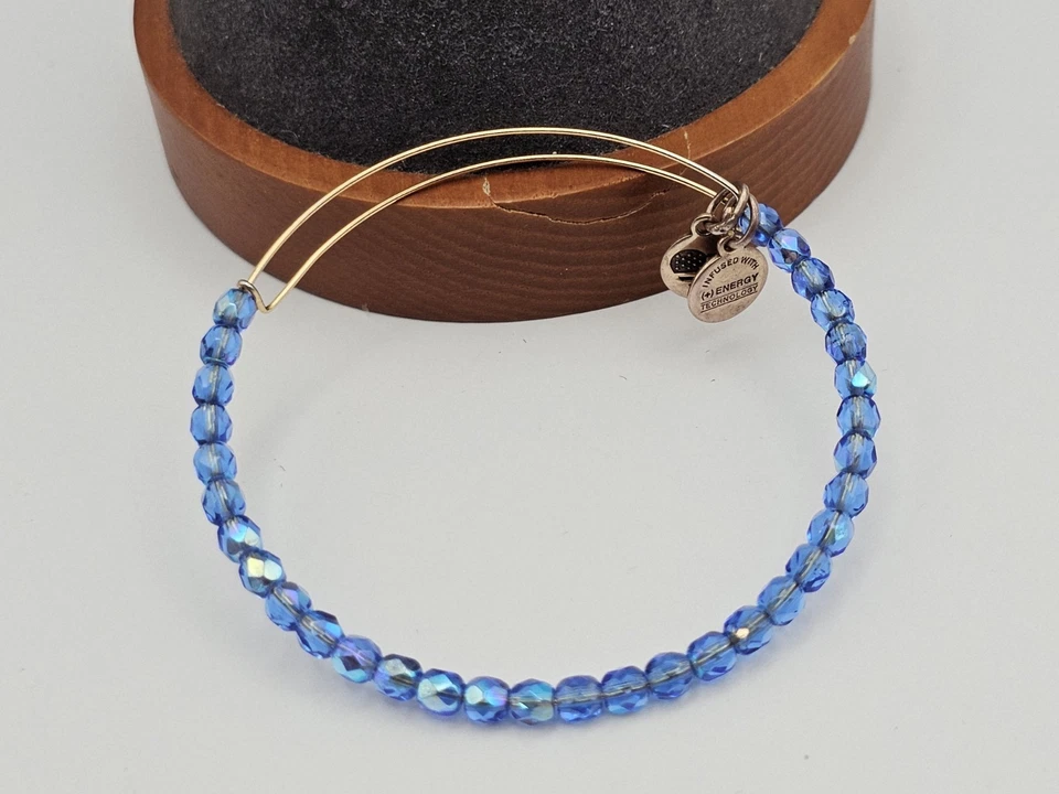 Pulseira Alex & Ani "Rock Candy" azul e dourada com miçangas ✨️⭐️⭐️⭐️ - Imagem 1 de 4