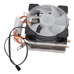 CPU Air Cooler 90mm 48cfm 1800PRM 2 Copper Heat Pipes RGB Lighting Computer C PS - Picture 1 of 12