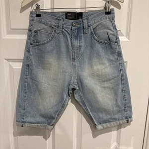 Next Mens Light Blue Denim Jeans Shorts Jorts W28” - Picture 1 of 5
