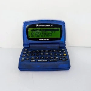 Vintage Motorola TalkAbout 2 Way Text Pager Model No. A06PKB5806AA Blue Power On - Zdjęcie 1 z 8