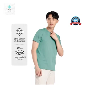 Camiseta de cuello redondo de algodón de peso premium para hombre - Servicio de entrega gratuito - Imagen 1 de 27