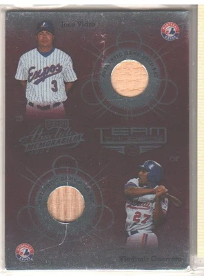 Playoff Absolute Mem 2002 #TT-17 José Vidro/Vladimir Guerrero Team Tandems Bat Foto 1 de 2