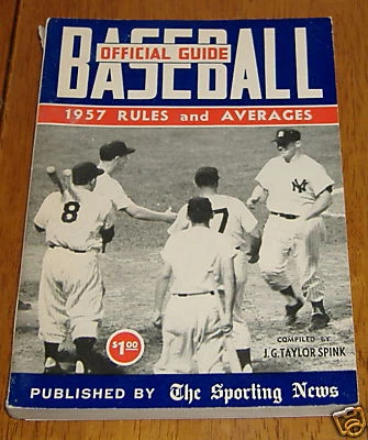 the sporting news baseball guide 1957 mickey mantle - Image 1 of 2