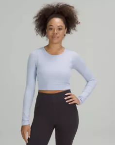 NWT Lululemon Ebb to Street Long Sleeve Size 4 Blue Linen - Picture 1 of 6