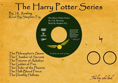 The Harry Potter Series Audiobooks – MP3 Files On 1 DVD – Read by Stephen Fry - Image 1 of 2