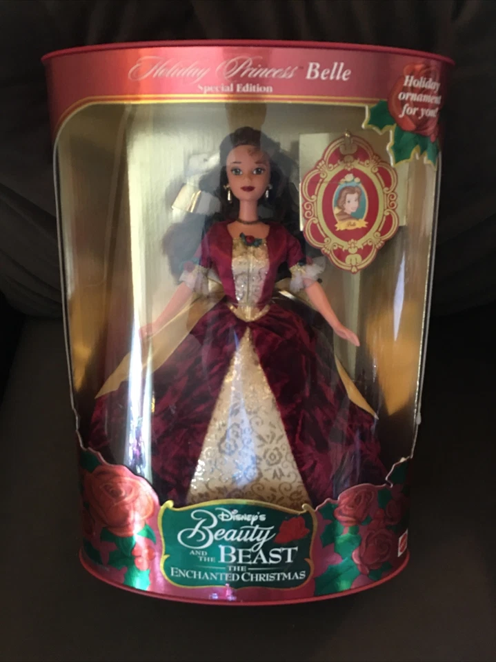 Disney Beauty & the Beast Belle Enchanted Christmas Holiday Princess Belle 1997 Barbie Doll