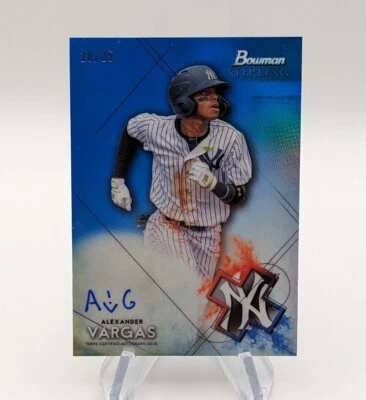 Alexander Vargas 2021 Bowman Sterling BSPA-AV Blue Refractor Auto #d /25 Yankees - Image 1 of 2