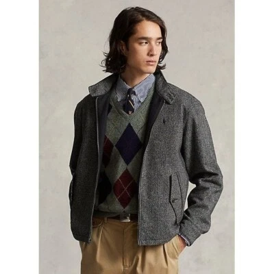 Polo Ralph Lauren Wool-Blend Herringbone Jacket Grey Size S Small - Image 1 of 4