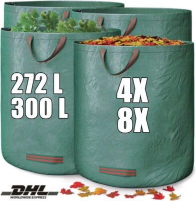 4/8x Gartensack Set Laubsack Rasensack Gartenabfallsack Gartentasche 272/300L - Bild 1 von 4