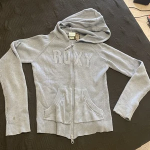 Roxy Girl Youth Zip Sweater Cardigan Blue Size XL - Picture 1 of 6