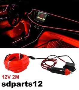 Bande Lumineuse Rouge LED Intérieur Voiture USB Flexible Éclairage Décorative 2M - Afbeelding 1 van 11