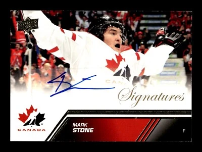 4-02-27 PWE. 2013 upper deck team canada auto autograph #66 mark stone (A) - Image 1 of 2