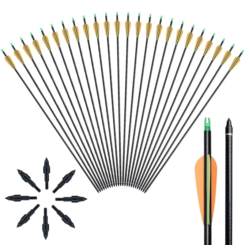 Archery Hunting Fiberglass Arrows 32Inch for Recurve/Compoundbow Target Practice - Image 1 of 4
