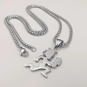 Mens Sand ICP Pendant Necklace Stainless Steel Juggalo Hatchetman Charm 24'' - Picture 1 of 7
