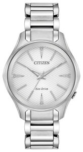 Citizen Eco-Drive Women's Modena Silver-Tone Bracelet 36mm Watch EM0590-54A