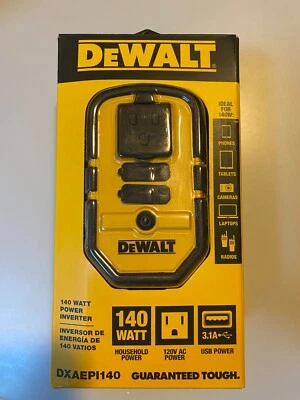 DeWALT DXAEPI140 Power Inverter 12VDC, 120VAC, 140 WATT - Image 1 of 4