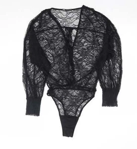 Zara Womens Black Polyester Blend Bodysuit One-Piece Size XS - Picture 1 of 12