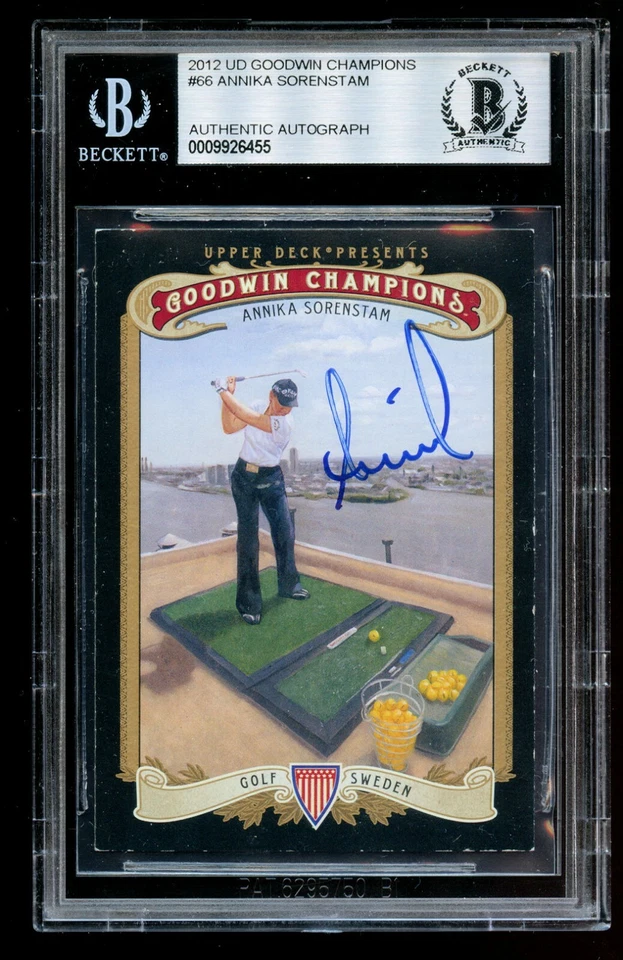 Annika Sorenstam #66 signed autograph auto 2012 Upper Deck Goodwin Champions BAS - Image 1 of 1