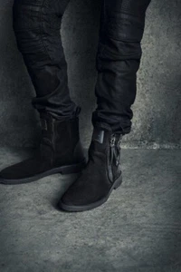 $ 1795 Designer Giuseppe Zanotti X Zayn Herren Reißverschluss Wildleder Biker Stiefeletten - Bild 1 von 14