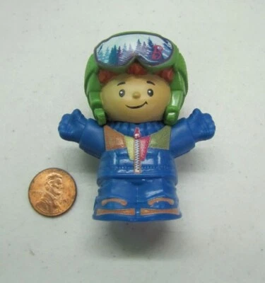 New! Fisher Price Little People Snowboarder Skier Winter Sports W/ Helmet Barbie - Image 1 of 3