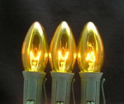 7 Watt C9 Transparent Christmas Novelty Replacement Bulbs, 25 Pack (Yellow) - Image 1 of 2