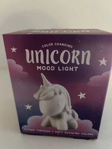 UNICORN MOOD/NIGHT LIGHT w/7 Soft Glowing Changing Colors Kids Love This! NIB - Picture 1 of 4