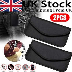 2X Faraday Bag Cell Phone Wallet Blocker RFID Signal Blocking Shielding Pouch UK - Picture 1 of 14