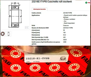 CUSCINETTO FAG 23218-E1-TVPB, , 23218E1TVPB FAG. - Foto 1 di 1