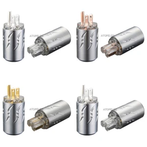 VIBORG Silver/Gold/Rhodium Plated Copper US Male/IEC Female Power Plug HiFi 512 - Picture 1 of 4