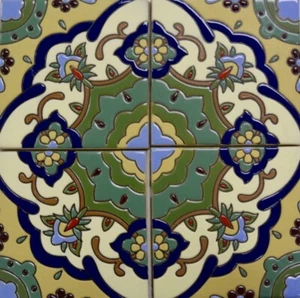 Antiguo México (Viejo México) Hecho a Mano Alto Relieve Azulejo Talavera Posavasos Soporte - Imagen 1 de 7