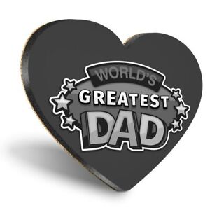 Heart MDF Coasters - BW - World's Greatest Dad Father's Day  #41374