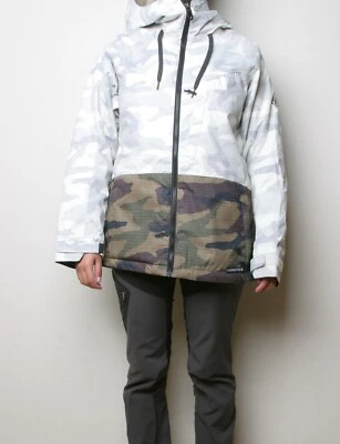 686 Women Athena Insulated Snowboard Jacket (S) White Camo M0W313-WTCM - Image 1 of 3