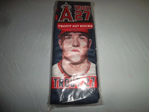 MLB LA Angels of Anaheim Mike Trout #27 1 Pair of Socks 8/1/17 SGA NEW Cover
