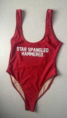 RAVESUITS Women's Star Spangled Hammered One-Piece Swimsuit Small Patriotic - Image 1 of 4