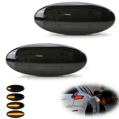 Luces de señal de giro laterales dinámicas con cubierta negra para Nissan Juke 2011-2014 2012 Foto 1 de 4