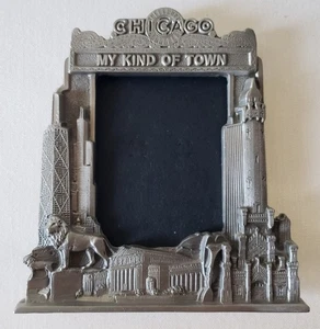 Marco de fotos pequeño Chicago Pewter Skyline 1989 de colección Great American Products 2x4 - Imagen 1 de 12