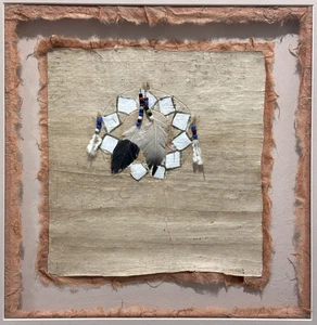 Vintage Indianer Krieger Schild gemischte Medien, seltene Kunst Dekor Geschenke - Bild 1 von 18