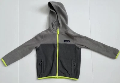 Lands End Polar Cremallera Sudadera con Capucha Chaqueta Gris y Verde Niños XS (4-5) Foto 1 de 4