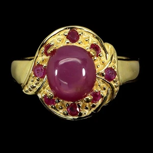 925 Sterling Silver Ring Oval Ruby 8x7mm Natural Gemstone Jewelry Size 7 - Picture 1 of 14