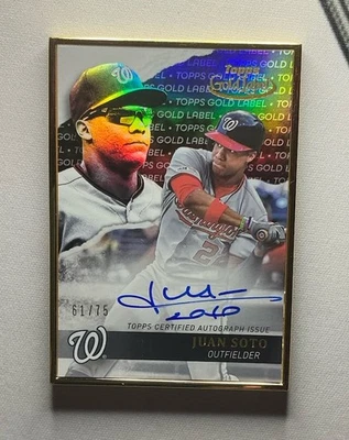 2020 Topps Gold Label Juan Soto Gold Framed Black Auto /75 - Image 1 of 2
