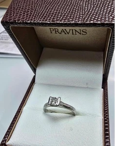 Pravins Diamond .41ct Solitaire Platinum Engagement Ring IGI CERTIFIED Size I - Picture 1 of 14