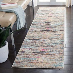 Madison Collection Runner Rug - 2'2" x 6', Grey & Turquoise, Boho Abstract Di... - Picture 1 of 6