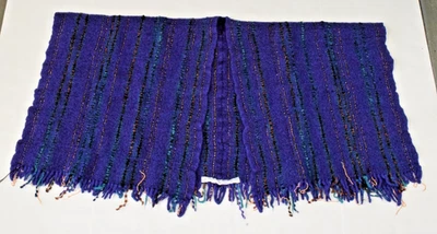 Mantón de lana Olive Ewe tejido a mano talla única lavanda rayas lana pesada tejido Foto 1 de 4