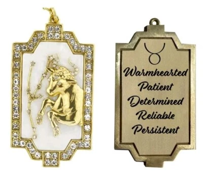 Collar HEIDI DAUS "Signo de los Tiempos" TAURUS Zodiaco Cristal MOP 18"-NUEVO CON ETIQUETAS Foto 1 de 4