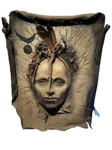 "Mother of Bones" Genuine OOAK Leather Handcraft Spiritual Art By L. Raines Vtg - Picture 1 of 5